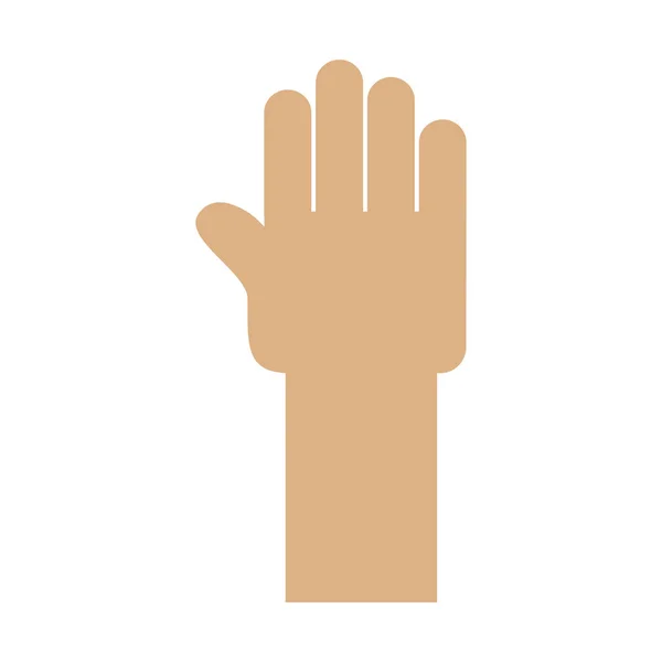 Руки человека вверх изолированная икона — стоковый вектор