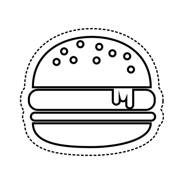 Hamburger snabbmat ikonen — Stock vektor