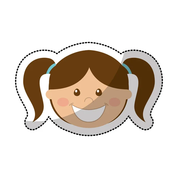Roztomilá malá holka izolované ikona — Stockový vektor