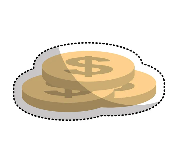 硬币钱孤立的图标 — 图库矢量图片