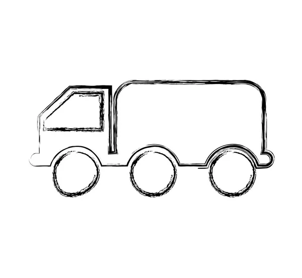 Camión aceite transporte aislado icono — Vector de stock