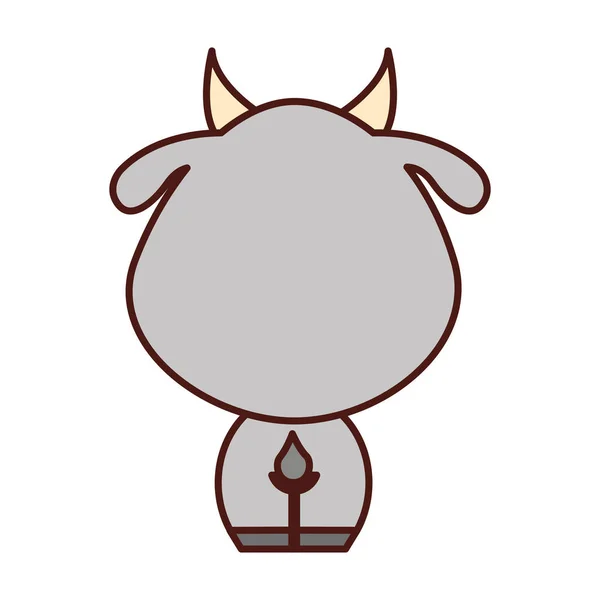 Karakter kambing lembut lucu - Stok Vektor