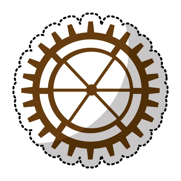 Gears machine isolated icon — Stock Vector