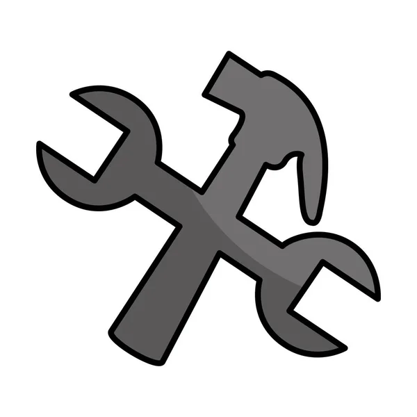 Outils de marteau et de clé — Image vectorielle