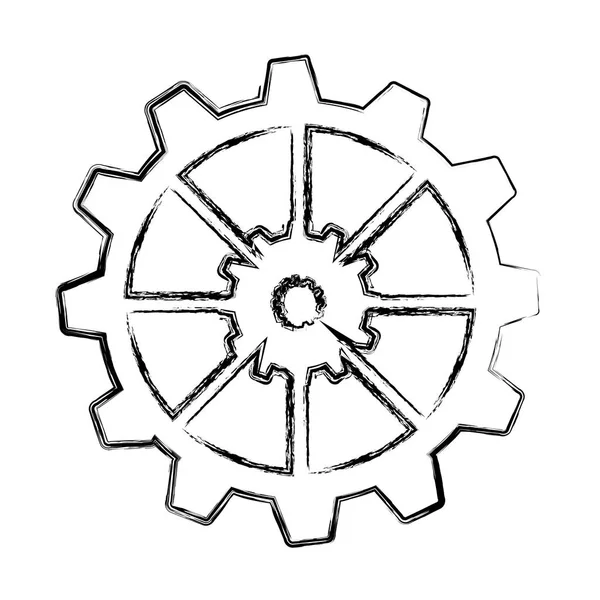 Gears machine isolated icon — Stock Vector