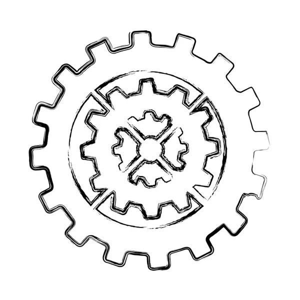 Engrenages machine icône isolée — Image vectorielle