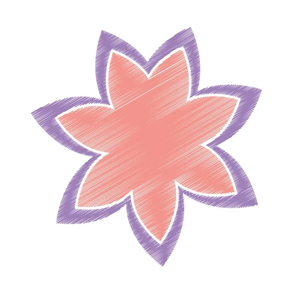 Ikona kreslení izolované květina — Stockový vektor