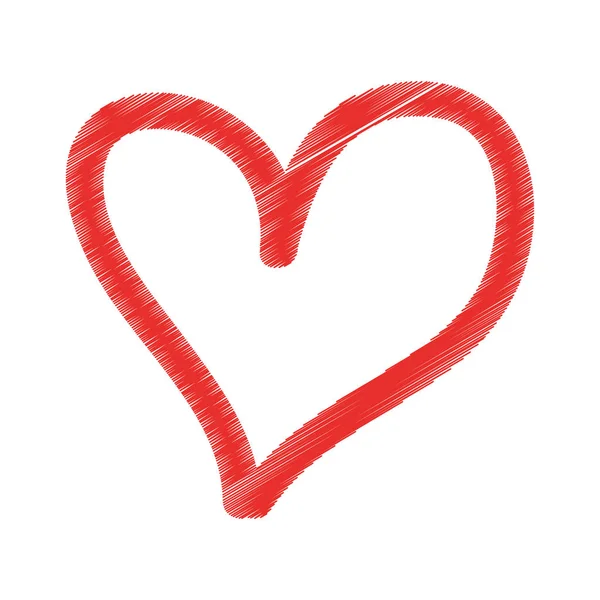 Coração amor desenho ícone — Vetor de Stock