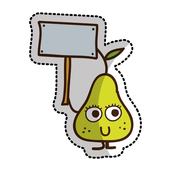 Carácter de pera icono de cómic — Vector de stock