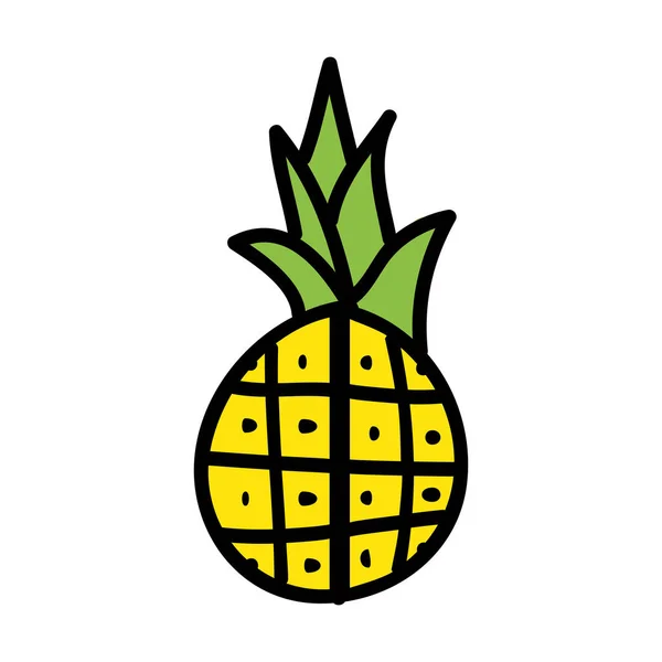 Ananas frutta fresca disegno icona — Vettoriale Stock