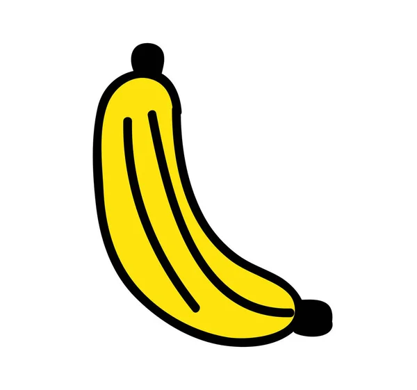 Banan färsk frukt ritning ikonen — Stock vektor