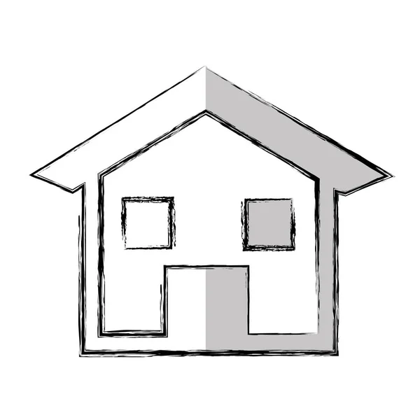 House esterior isolated icon — Stock Vector