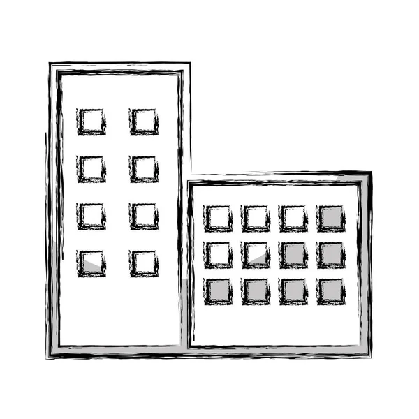 Exterior building isolated icon — Stock Vector