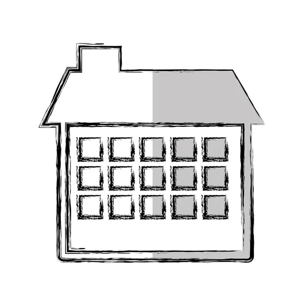 House esterior isolated icon — Stock Vector