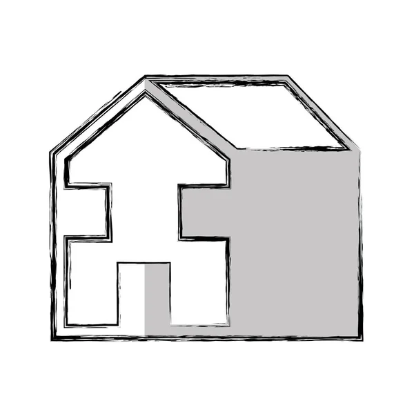Dům esterior izolované ikona — Stockový vektor