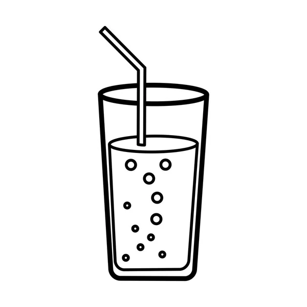 Bicchiere d'acqua con disegno di paglia — Vettoriale Stock