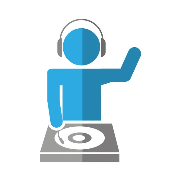 DJ avatar afspelen van muziek — Stockvector