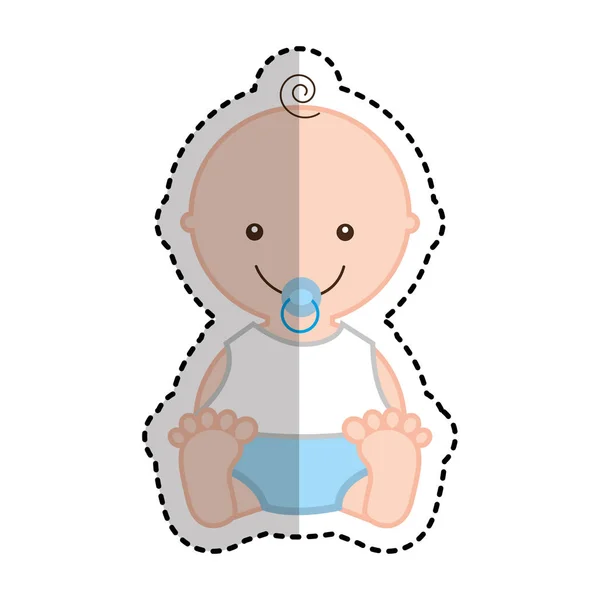 Χαριτωμένο μωρό εικονίδιο χαρακτήρων — Διανυσματικό Αρχείο