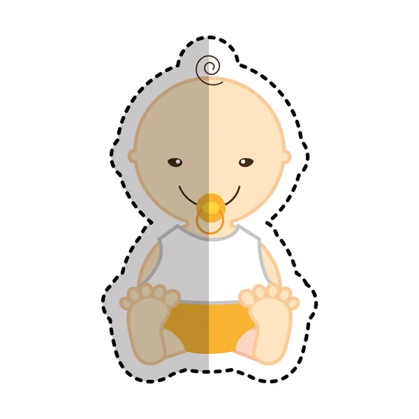 Cute baby character icon — Stock Vector