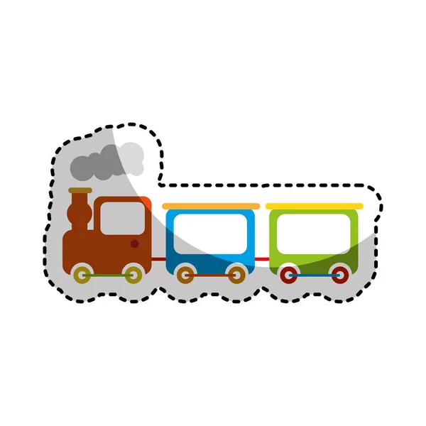 Lindo tren juguete icono — Vector de stock