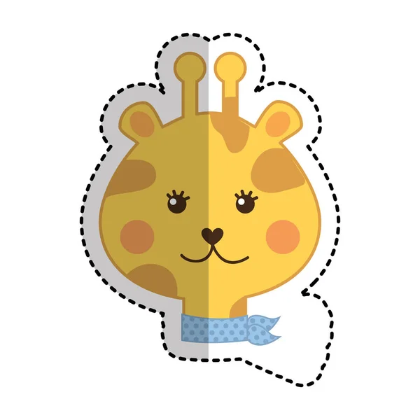 Schattig giraffe dierlijke pictogram — Stockvector