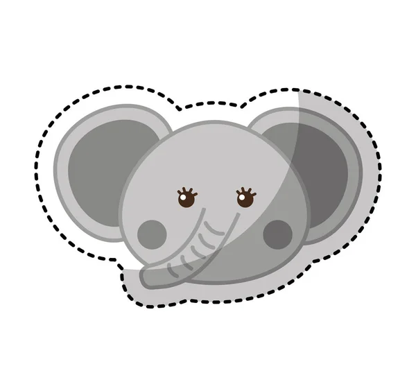 Roztomilý slon zvířat ikona — Stockový vektor