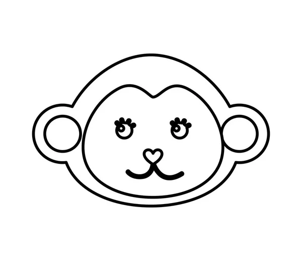 Aranyos majom állati elszigetelt ikon — Stock Vector