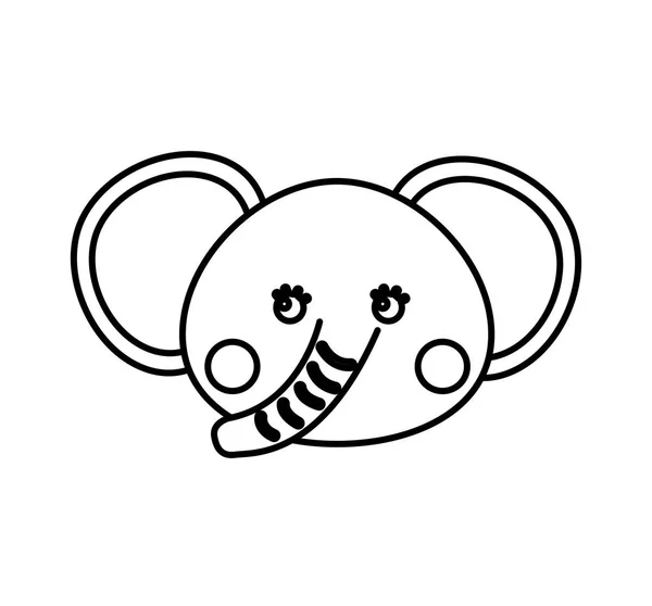 Sevimli fil hayvan simgesi — Stok Vektör
