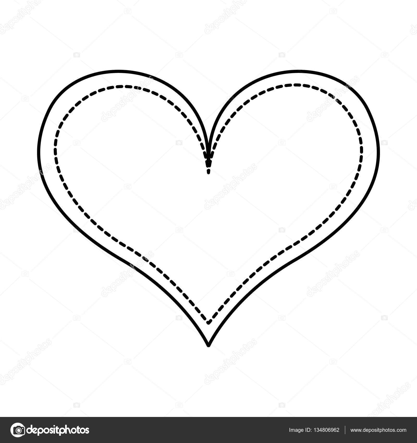 Disegno di illustrazione vettoriale di cuore amore disegno dell icona — Vettoriali di yupiramos