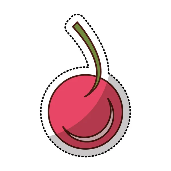 Cerise fruit doux icône isolée — Image vectorielle