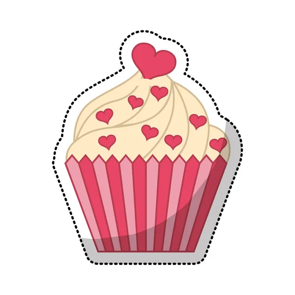 Delicioso dulce cupcake icono — Archivo Imágenes Vectoriales