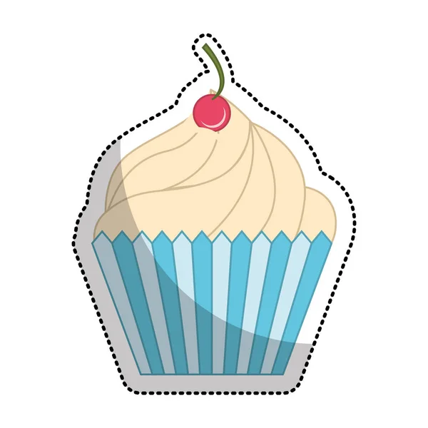 Delicioso ícone de cupcake doce —  Vetores de Stock