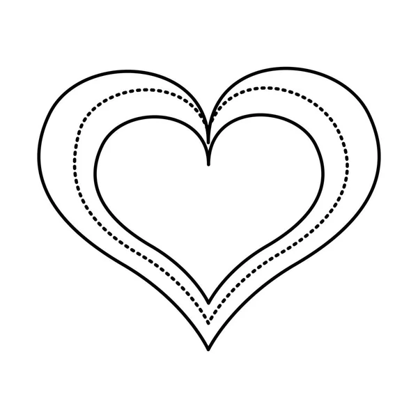 Heart love drawing icon — Stock Vector