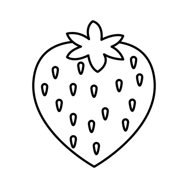 Aardbei zoete vruchten geïsoleerde pictogram — Stockvector