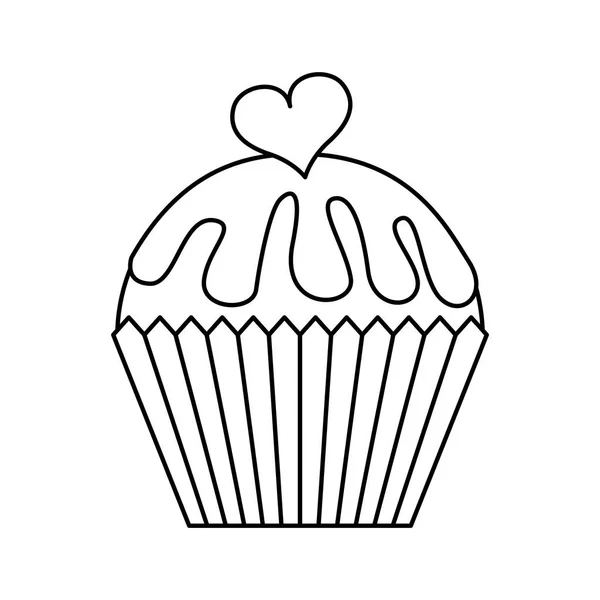 Delicious sweet cupcake icon — Stock Vector