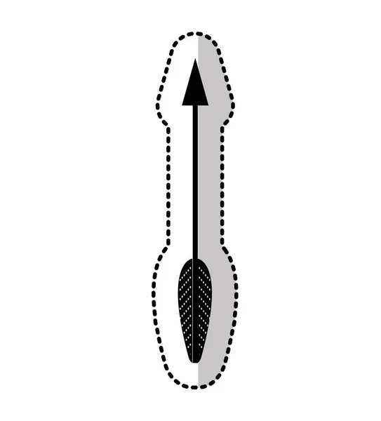 Flèche dessin icône isolée — Image vectorielle