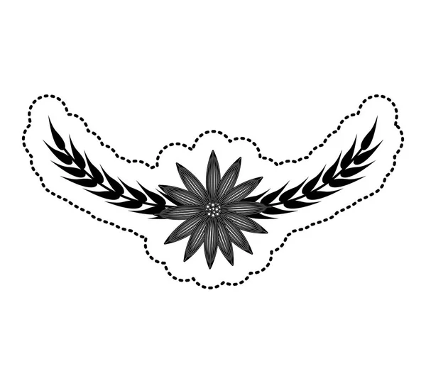 Corona floral icono decorativo — Archivo Imágenes Vectoriales