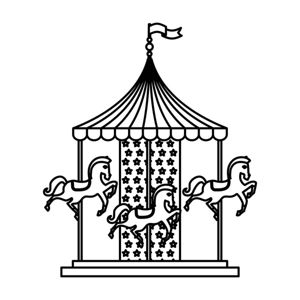 Carrousel cute isolated icon — Stock Vector