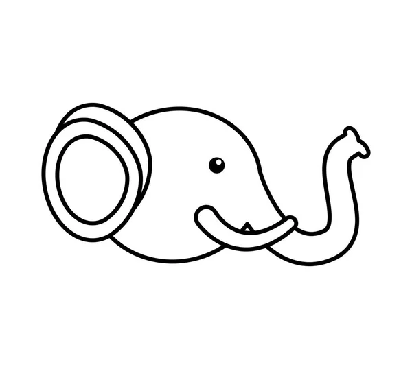 Circus olifant geïsoleerde pictogram — Stockvector