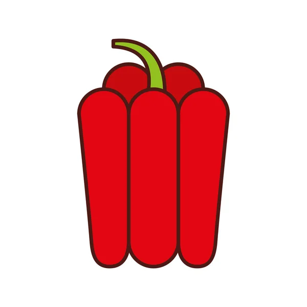 Paprika friss növényi elszigetelt ikon — Stock Vector