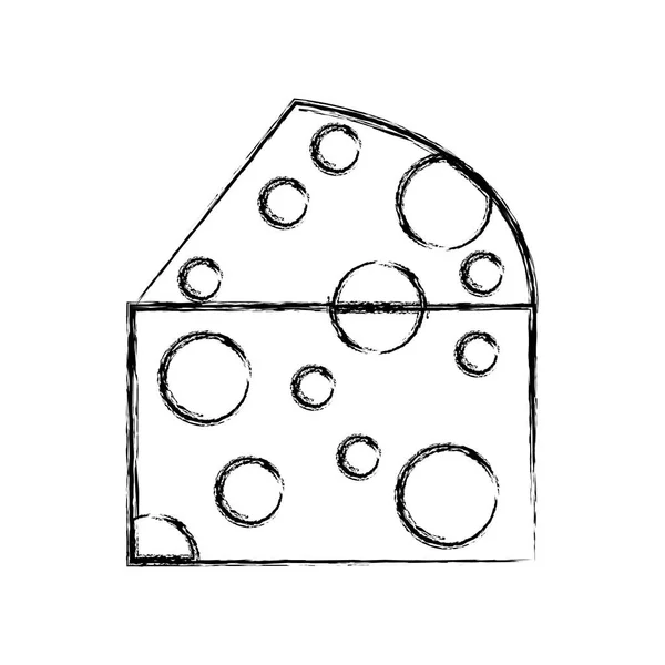 Ikona na białym tle kawałek sera — Wektor stockowy