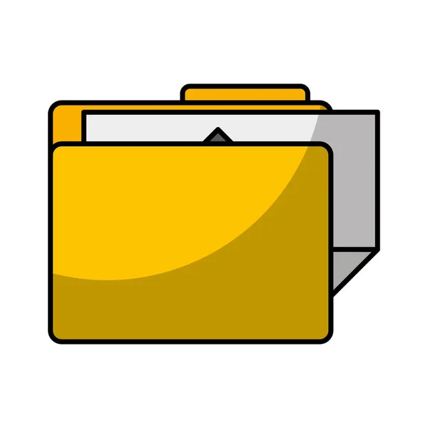 Documentos de carpeta icono aislado — Vector de stock