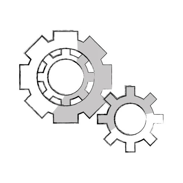 Engrenages machine icône isolée — Image vectorielle