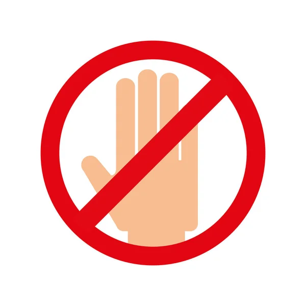 Hand stop isolated icon — Stock Vector