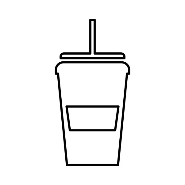Soda glas med sugrör ikon — Stock vektor