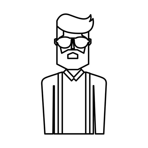 Homme caractère style hipster — Image vectorielle