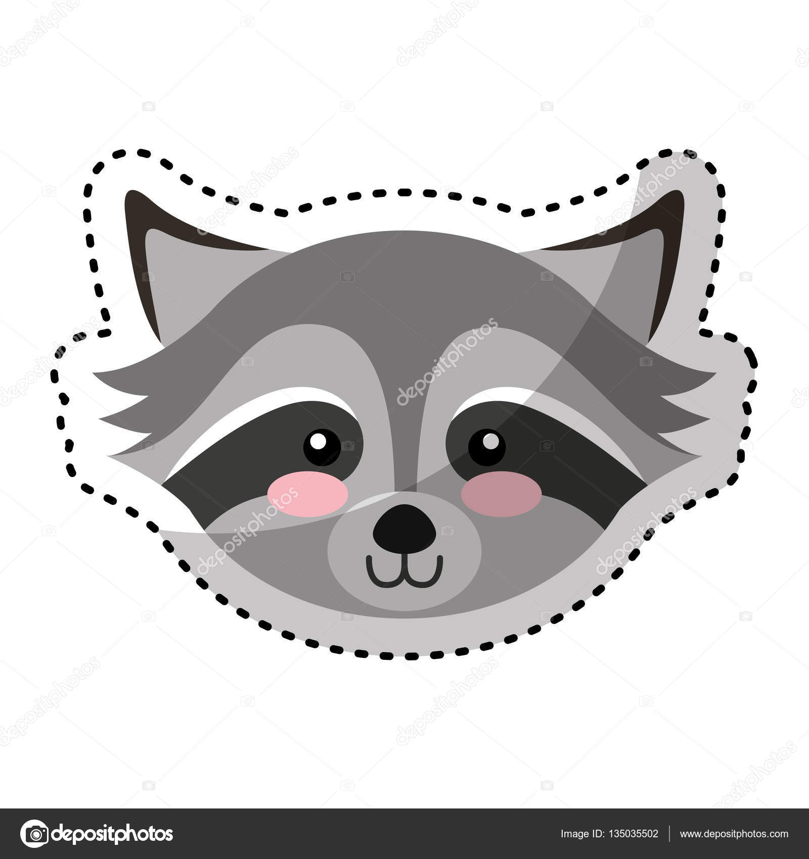 Cute raccoon character icon Stock Vector Image by ©yupiramos #135035502
