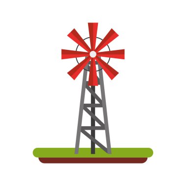 wind mill field isolated icon clipart