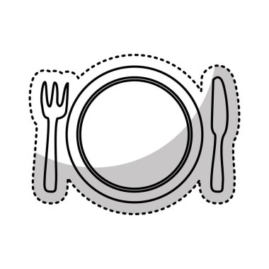 mutfak tabak ve çatal bıçak takımı izole simgesi
