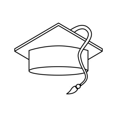şapka mezuniyet izole simgesi